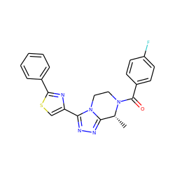 C[C@@H]1c2nnc(-c3csc(-c4ccccc4)n3)n2CCN1C(=O)c1ccc(F)cc1 ZINC000165177084