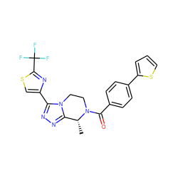 C[C@@H]1c2nnc(-c3csc(C(F)(F)F)n3)n2CCN1C(=O)c1ccc(-c2cccs2)cc1 ZINC000299863185