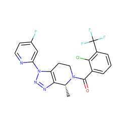 C[C@@H]1c2nnn(-c3cc(F)ccn3)c2CCN1C(=O)c1cccc(C(F)(F)F)c1Cl ZINC000225997057