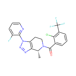 C[C@@H]1c2nnn(-c3ncccc3F)c2CCN1C(=O)c1cccc(C(F)(F)F)c1Cl ZINC000225984322