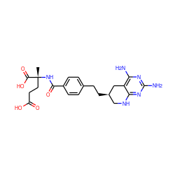 C[C@](CCC(=O)O)(NC(=O)c1ccc(CC[C@@H]2CNc3nc(N)nc(N)c3C2)cc1)C(=O)O ZINC000027864391
