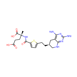 C[C@](CCC(=O)O)(NC(=O)c1ccc(CC[C@@H]2CNc3nc(N)nc(N)c3C2)s1)C(=O)O ZINC000027880447