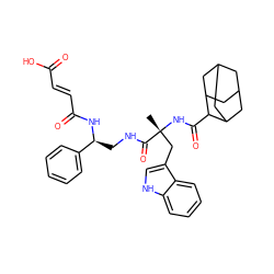 C[C@](Cc1c[nH]c2ccccc12)(NC(=O)C1C2CC3CC(C2)CC1C3)C(=O)NC[C@H](NC(=O)/C=C/C(=O)O)c1ccccc1 ZINC000027633428