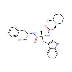 C[C@](Cc1c[nH]c2ccccc12)(NC(=O)O[C@@H]1CCCC[C@@H]1Cl)C(=O)N[C@H](CO)Cc1ccccc1 ZINC000013825469