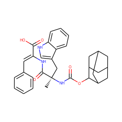 C[C@](Cc1c[nH]c2ccccc12)(NC(=O)OC1C2CC3CC(C2)CC1C3)C(=O)N/C(=C\c1ccccc1)C(=O)O ZINC000027735415