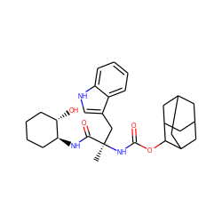 C[C@](Cc1c[nH]c2ccccc12)(NC(=O)OC1C2CC3CC(C2)CC1C3)C(=O)N[C@H]1CCCC[C@@H]1O ZINC000003813583