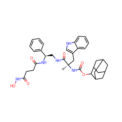 C[C@](Cc1c[nH]c2ccccc12)(NC(=O)OC1C2CC3CC(C2)CC1C3)C(=O)NC[C@@H](NC(=O)CCC(=O)NO)c1ccccc1 ZINC000026575697