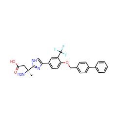 C[C@](N)(CC(=O)O)c1nc(-c2ccc(OCc3ccc(-c4ccccc4)cc3)c(C(F)(F)F)c2)c[nH]1 ZINC000095593944