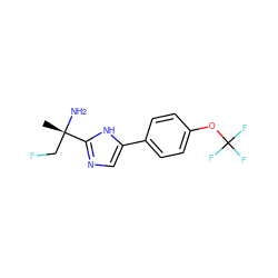 C[C@](N)(CF)c1ncc(-c2ccc(OC(F)(F)F)cc2)[nH]1 ZINC001772575728