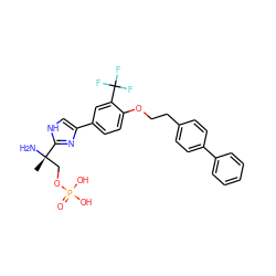 C[C@](N)(COP(=O)(O)O)c1nc(-c2ccc(OCCc3ccc(-c4ccccc4)cc3)c(C(F)(F)F)c2)c[nH]1 ZINC000049803208