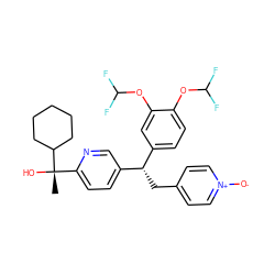 C[C@](O)(c1ccc([C@@H](Cc2cc[n+]([O-])cc2)c2ccc(OC(F)F)c(OC(F)F)c2)cn1)C1CCCCC1 ZINC000029561742