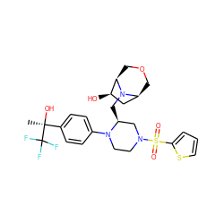 C[C@](O)(c1ccc(N2CCN(S(=O)(=O)c3cccs3)C[C@@H]2CN2[C@H]3COC[C@@H]2[C@H](O)C3)cc1)C(F)(F)F ZINC000103261628