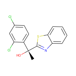 C[C@](O)(c1nc2ccccc2s1)c1ccc(Cl)cc1Cl ZINC000064549220