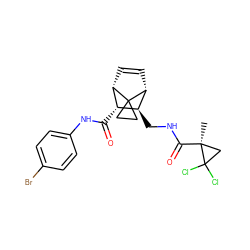 C[C@]1(C(=O)NC[C@H]2[C@H](C(=O)Nc3ccc(Br)cc3)[C@@H]3C=C[C@H]2C32CC2)CC1(Cl)Cl ZINC000168454761