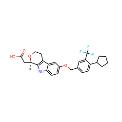 C[C@]1(CC(=O)O)OCCc2c1[nH]c1ccc(OCc3ccc(C4CCCC4)c(C(F)(F)F)c3)cc21 ZINC000114871449