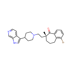 C[C@]1(CCN2CCC(c3c[nH]c4cnccc34)CC2)CCCc2c(Br)cccc2C1=O ZINC000045203054