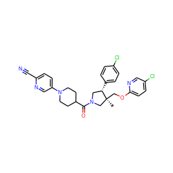 C[C@]1(COc2ccc(Cl)cn2)CN(C(=O)C2CCN(c3ccc(C#N)nc3)CC2)C[C@@H]1c1ccc(Cl)cc1 ZINC000096170462