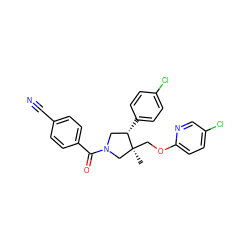 C[C@]1(COc2ccc(Cl)cn2)CN(C(=O)c2ccc(C#N)cc2)C[C@@H]1c1ccc(Cl)cc1 ZINC000096170434