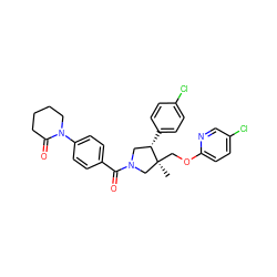 C[C@]1(COc2ccc(Cl)cn2)CN(C(=O)c2ccc(N3CCCCC3=O)cc2)C[C@@H]1c1ccc(Cl)cc1 ZINC000096170465