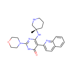 C[C@]1(Nc2nc(N3CCOCC3)[nH]c(=O)c2-c2ccc3ccccc3n2)CCCNC1 ZINC000205743332