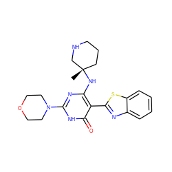 C[C@]1(Nc2nc(N3CCOCC3)[nH]c(=O)c2-c2nc3ccccc3s2)CCCNC1 ZINC001772617027