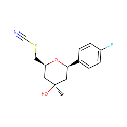 C[C@]1(O)C[C@@H](CSC#N)O[C@@H](c2ccc(F)cc2)C1 ZINC000040899136