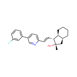 C[C@]1(O)C[C@@H]2CCCC[C@@H]2[C@H]1/C=C/c1ccc(-c2cccc(F)c2)cn1 ZINC000103247468