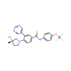 C[C@]1(O)CCN(c2ccc(C(=O)Nc3ccc(OC(F)(F)F)cc3)cc2-c2cncnc2)C1 ZINC000224442010