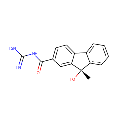 C[C@]1(O)c2ccccc2-c2ccc(C(=O)NC(=N)N)cc21 ZINC000035977251