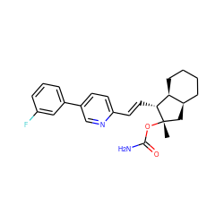 C[C@]1(OC(N)=O)C[C@@H]2CCCC[C@@H]2[C@H]1/C=C/c1ccc(-c2cccc(F)c2)cn1 ZINC000103247472