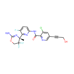 C[C@]1(c2nc(NC(=O)c3ncc(C#CCO)cc3Cl)ccc2F)N=C(N)OCC1(F)F ZINC000205893047