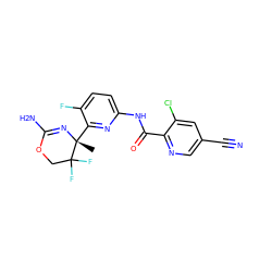 C[C@]1(c2nc(NC(=O)c3ncc(C#N)cc3Cl)ccc2F)N=C(N)OCC1(F)F ZINC000096923942