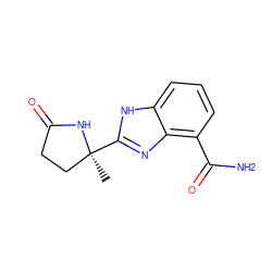 C[C@]1(c2nc3c(C(N)=O)cccc3[nH]2)CCC(=O)N1 ZINC000040424814