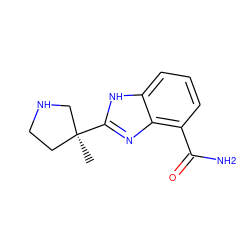 C[C@]1(c2nc3c(C(N)=O)cccc3[nH]2)CCNC1 ZINC000040424191