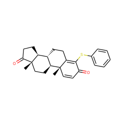 C[C@]12C=CC(=O)C(Sc3ccccc3)=C1CC[C@@H]1[C@@H]2CC[C@]2(C)C(=O)CC[C@@H]12 ZINC000031518670