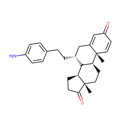 C[C@]12C=CC(=O)C=C1C[C@@H](CCc1ccc(N)cc1)[C@@H]1[C@@H]2CC[C@]2(C)C(=O)CC[C@@H]12 ZINC000211306678