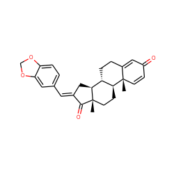 C[C@]12C=CC(=O)C=C1CC[C@@H]1[C@@H]2CC[C@]2(C)C(=O)/C(=C/c3ccc4c(c3)OCO4)C[C@@H]12 ZINC000137372216