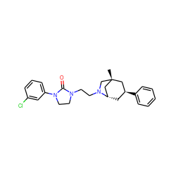 C[C@]12C[C@H](C[C@H](c3ccccc3)C1)N(CCN1CCN(c3cccc(Cl)c3)C1=O)C2 ZINC000043021136