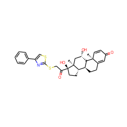 C[C@]12C[C@H](O)[C@H]3[C@@H](CCC4=CC(=O)C=C[C@@]43C)[C@@H]1CC[C@]2(O)C(=O)CSc1nc(-c2ccccc2)cs1 ZINC000082158044