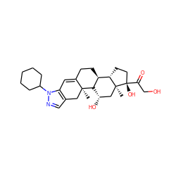 C[C@]12C[C@H](O)[C@H]3[C@@H](CCC4=Cc5c(cnn5C5CCCCC5)C[C@@]43C)[C@@H]1CC[C@]2(O)C(=O)CO ZINC000084617439