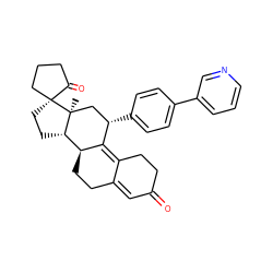 C[C@]12C[C@H](c3ccc(-c4cccnc4)cc3)C3=C4CCC(=O)C=C4CC[C@H]3[C@@H]1CC[C@@]21CCCC1=O ZINC000029059834