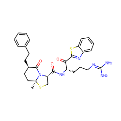 C[C@]12CC[C@@H](CCc3ccccc3)C(=O)N1[C@H](C(=O)N[C@@H](CCCN=C(N)N)C(=O)c1nc3ccccc3s1)CS2 ZINC000028016449