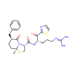 C[C@]12CC[C@@H](Cc3ccccc3)C(=O)N1[C@H](C(=O)N[C@@H](CCCN=C(N)N)C(=O)c1nccs1)CS2 ZINC000028016469