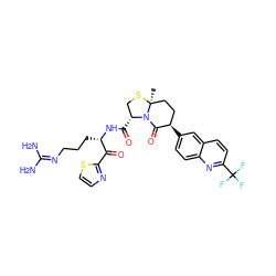 C[C@]12CC[C@@H](c3ccc4nc(C(F)(F)F)ccc4c3)C(=O)N1[C@H](C(=O)N[C@@H](CCCN=C(N)N)C(=O)c1nccs1)CS2 ZINC000028002274