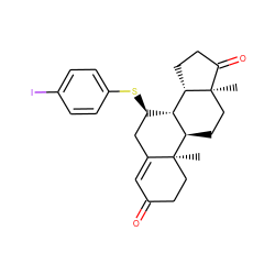 C[C@]12CC[C@@H]3[C@@H]([C@@H]1CCC2=O)[C@H](Sc1ccc(I)cc1)CC1=CC(=O)CC[C@@]13C ZINC000026748761