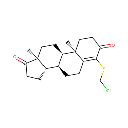 C[C@]12CC[C@@H]3[C@@H](CCC4=C(SCCl)C(=O)CC[C@@]43C)[C@@H]1CCC2=O ZINC000029343074