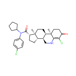 C[C@]12CC[C@@H]3[C@@H](CNC4=C(Cl)C(=O)CC[C@@]43C)[C@@H]1CC[C@@H]2C(=O)N(c1ccc(Cl)cc1)C1CCCC1 ZINC000028757482