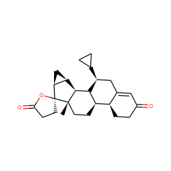 C[C@]12CC[C@@H]3[C@@H]4CCC(=O)C=C4C[C@H](C4CC4)[C@@H]3[C@@H]1[C@@H]1C[C@@H]1[C@@]21CCC(=O)O1 ZINC000261130094
