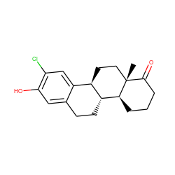 C[C@]12CC[C@@H]3c4cc(Cl)c(O)cc4CC[C@H]3[C@@H]1CCCC2=O ZINC000035875795