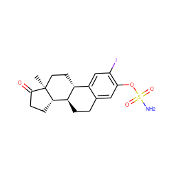 C[C@]12CC[C@@H]3c4cc(I)c(OS(N)(=O)=O)cc4CC[C@H]3[C@@H]1CCC2=O ZINC000028469068